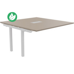 Bureau manager Suivant Burocolor avec trappe d'accès - L.140 x P.143 cm - Plateau Argile - Pieds Blancs Bureau manager Suivant Burocolor avec trappe d'accès - L.140 x P.143 cm - Plateau Argile - Pieds Blancs