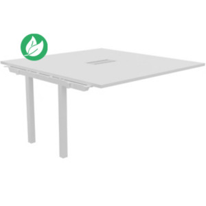 Bureau manager Suivant Burocolor avec trappe d'accès - L.140 x P.143 cm - Plateau Blanc - Pieds Blancs Bureau manager Suivant Burocolor avec trappe d'accès - L.140 x P.143 cm - Plateau Blanc - Pieds Blancs