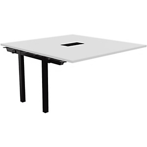 Bureau manager Suivant Burocolor avec trappe d'accès - L.140 x P.143 cm - Plateau Blanc - Pieds Noirs Bureau manager Suivant Burocolor avec trappe d'accès - L.140 x P.143 cm - Plateau Blanc - Pieds Noirs