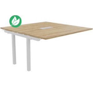 Bureau manager Suivant Burocolor avec trappe d'accès - L.140 x P.143 cm - Plateau Chêne Nebraska - Pieds Blancs Bureau manager Suivant Burocolor avec trappe d'accès - L.140 x P.143 cm - Plateau Chêne Nebraska - Pieds Blancs