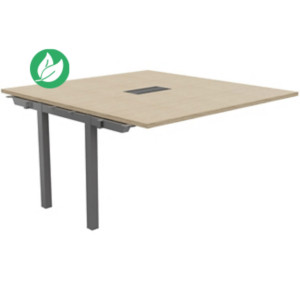 Bureau manager Suivant Burocolor avec trappe d'accès - L.140 x P.143 cm - Plateau Chêne - Pieds Aluminium Bureau manager Suivant Burocolor avec trappe d'accès - L.140 x P.143 cm - Plateau Chêne - Pieds Aluminium