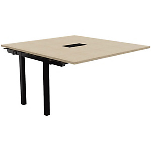 Bureau manager Suivant Burocolor avec trappe d'accès - L.140 x P.143 cm - Plateau Chêne - Pieds Noirs Bureau manager Suivant Burocolor avec trappe d'accès - L.140 x P.143 cm - Plateau Chêne - Pieds Noirs