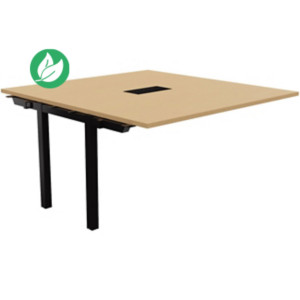 Bureau manager Suivant Burocolor avec trappe d'accès - L.140 x P.143 cm - Plateau Hêtre - Pieds Noirs Bureau manager Suivant Burocolor avec trappe d'accès - L.140 x P.143 cm - Plateau Hêtre - Pieds Noirs