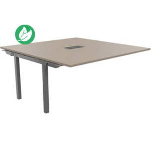 Bureau manager Suivant Burocolor avec trappe d'accès - L.160 x P.163 cm - Plateau Argile - Pieds Aluminium Bureau manager Suivant Burocolor avec trappe d'accès - L.160 x P.163 cm - Plateau Argile - Pieds Aluminium