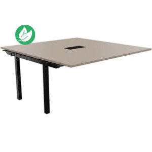 Bureau manager Suivant Burocolor avec trappe d'accès - L.160 x P.163 cm - Plateau Argile - Pieds Noirs Bureau manager Suivant Burocolor avec trappe d'accès - L.160 x P.163 cm - Plateau Argile - Pieds Noirs