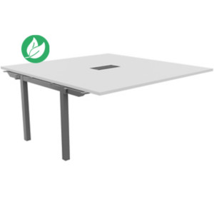 Bureau manager Suivant Burocolor avec trappe d'accès - L.160 x P.163 cm - Plateau Blanc - Pieds Aluminium Bureau manager Suivant Burocolor avec trappe d'accès - L.160 x P.163 cm - Plateau Blanc - Pieds Aluminium