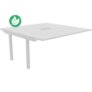 Bureau manager Suivant Burocolor avec trappe d'accès - L.160 x P.163 cm - Plateau Blanc - Pieds Blancs Bureau manager Suivant Burocolor avec trappe d'accès - L.160 x P.163 cm - Plateau Blanc - Pieds Blancs