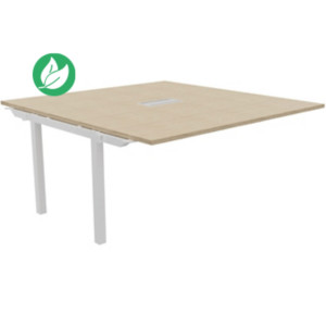 Bureau manager Suivant Burocolor avec trappe d'accès - L.160 x P.163 cm - Plateau Chêne - Pieds Blancs Bureau manager Suivant Burocolor avec trappe d'accès - L.160 x P.163 cm - Plateau Chêne - Pieds Blancs