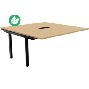 Bureau manager Suivant Burocolor avec trappe d'accès - L.160 x P.163 cm - Plateau Hêtre - Pieds Noirs Bureau manager Suivant Burocolor avec trappe d'accès - L.160 x P.163 cm - Plateau Hêtre - Pieds Noirs