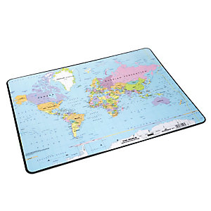 Bureau onderlegger wereldkaart 53 x 40 cm
