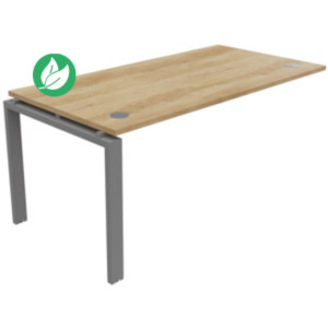 Bureau suivant E-link L.160 x P.80 cm - Plateau Chêne Nebraska - Pieds Aluminium Bureau suivant E-link L.160 x P.80 cm - Plateau Chêne Nebraska - Pieds Aluminium