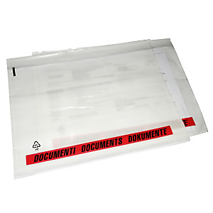 Busta adesiva portadocumenti, Formato C5, 23,5 x 17,5 cm, Trasparente (confezione 100 pezzi) Busta adesiva portadocumenti, Formato C5, 23,5 x 17,5 cm, Trasparente (confezione 100 pezzi)