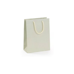 Busta Shopper, 27 x 37 x 12 cm, Carta plastificata opaca, Sabbia (confezione 10 pezzi)