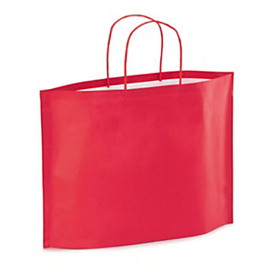 Busta Shopper, 46 x 31 x 15 cm, Carta Kraft, Rosso (confezione 50 pezzi)