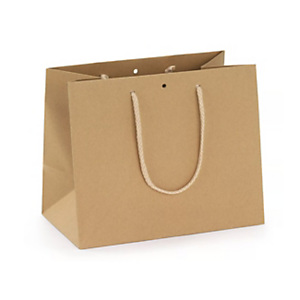 Busta Shopper con foro passanastro, 24 x 19,5 x 14 cm, Carta Kraft, Avana (confezione 12 pezzi) Busta Shopper con foro passanastro, 24 x 19,5 x 14 cm, Carta Kraft, Avana (confezione 12 pezzi)