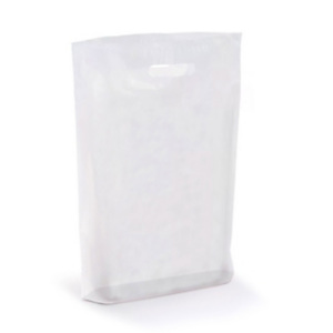 Busta Shopper in plastica con manico a fagiolo, 30 x 40 cm, Semitrasparente effetto ghiaccio (confezione 250 pezzi) Busta Shopper in plastica con manico a fagiolo, 30 x 40 cm, Semitrasparente effetto ghiaccio (confezione 250 pezzi)