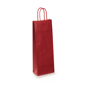 Busta Shopper per 1 bottiglia, 14 x 39,5 x 8,5 cm, Carta Kraft, Bordeaux (confezione 25 pezzi) Busta Shopper per 1 bottiglia, 14 x 39,5 x 8,5 cm, Carta Kraft, Bordeaux (confezione 25 pezzi)