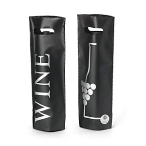 Busta Shopper per bottiglie in plastica con manico a fagiolo, Nero fantasia argento (confezione 50 pezzi) Busta Shopper per bottiglie in plastica con manico a fagiolo, Nero fantasia argento (confezione 50 pezzi)