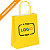 Busta Shopper Personalizzata, Carta Kraft liscia, 27 x 37 x 12 cm, Giallo/interno bianco (confezione 250 pezzi) - 1