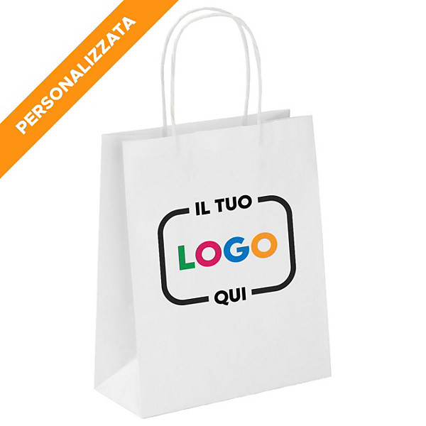 Busta Shopper Personalizzata, Carta Kraft liscia, 55 x 49 x 15 cm