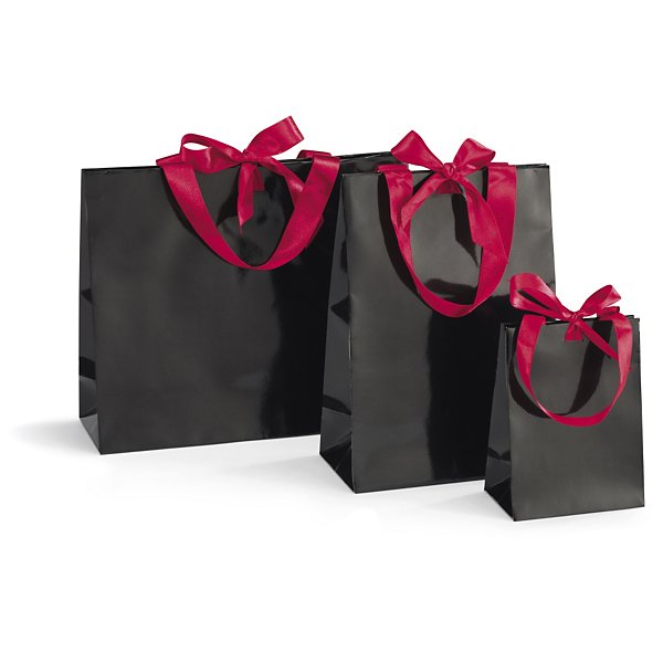 Buste shopper lusso con maniglie in nastro satin - 5