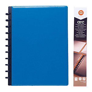 M by Staples ARC Blocco organizer A4, 60 fogli a righe, Copertina in pelle, Blu M by Staples ARC Blocco organizer A4, 60 fogli a righe, Copertina in pelle, Blu