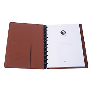 M by Staples ARC Cuaderno personalizable, A4, rayado, 60 hojas, discos de 19 mm, cubierta polipiel, marrón M by Staples ARC Cuaderno personalizable, A4, rayado, 60 hojas, discos de 19 mm, cubierta polipiel, marrón