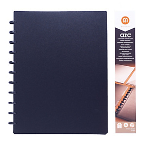 M by Staples ARC Cuaderno personalizable, A4, rayado, 60 hojas, discos de 19 mm, cubierta polipropileno, negro M by Staples ARC Cuaderno personalizable, A4, rayado, 60 hojas, discos de 19 mm, cubierta polipropileno, negro