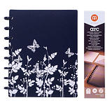 M by Staples ARC Cuaderno personalizable, A5, rayado, 60 hojas, discos de 19 mm, cubierta polipropileno, diseño floral B/N M by Staples ARC Cuaderno personalizable, A5, rayado, 60 hojas, discos de 19 mm, cubierta polipropileno, diseño floral B/N