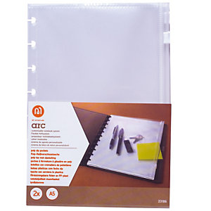 M by Staples ARC Funda Zipp para cuaderno de hojas reinsertables personalizapersonalizable A5, paquete de 2 fundas