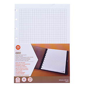 M by Staples ARC Recambio de hojas, A5, 8 taladros para archivador, cuadriculado, 50 hojas M by Staples ARC Recambio de hojas, A5, 8 taladros para archivador, cuadriculado, 50 hojas