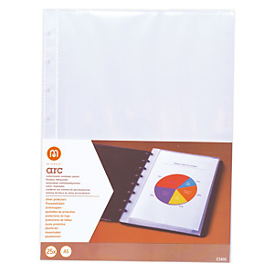 M by Staples Funda perforada, A5, polipropileno, 8 orificios, lisa, transparente M by Staples Funda perforada, A5, polipropileno, 8 orificios, lisa, transparente