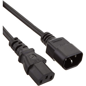 C2G Alargador de cable de alimentación IEC 60320 C14 / IEC 60320 C13, CA 250 V, 0,5 m., negro