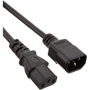 C2G Alargador de cable de alimentación IEC 60320 C14 / IEC 60320 C13, CA 250 V, 1 m., negro