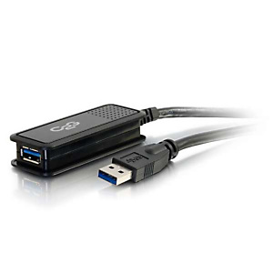 C2G Rallonge de câble actif USB 3.0 mâle USB-A vers femelle USB-A de 5 m, 5 m, USB A, USB A, USB 3.2 Gen 1 (3.1 Gen 1), Mâle/Femelle, Noir 89943 C2G Rallonge de câble actif USB 3.0 mâle USB-A vers femelle USB-A de 5 m, 5 m, USB A, USB A, USB 3.2 Gen 1 (3.1 Gen 1), Mâle/Femelle, Noir 89943