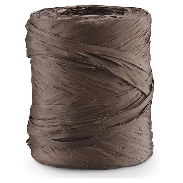 Cadeaulint van PP met raffia-effect chocolade - 3
