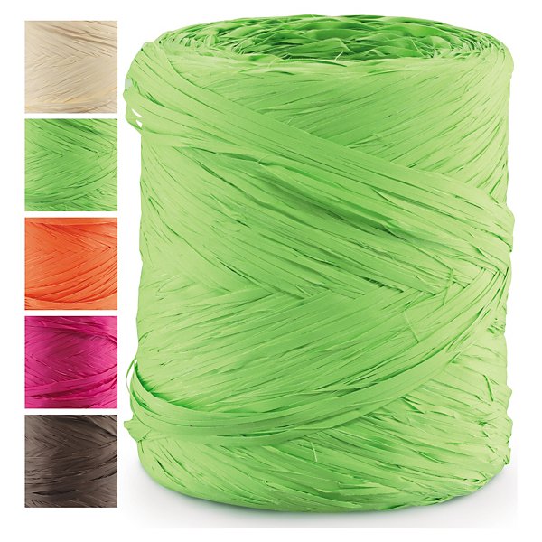 Cadeaulint van PP met raffia-effect chocolade - 5