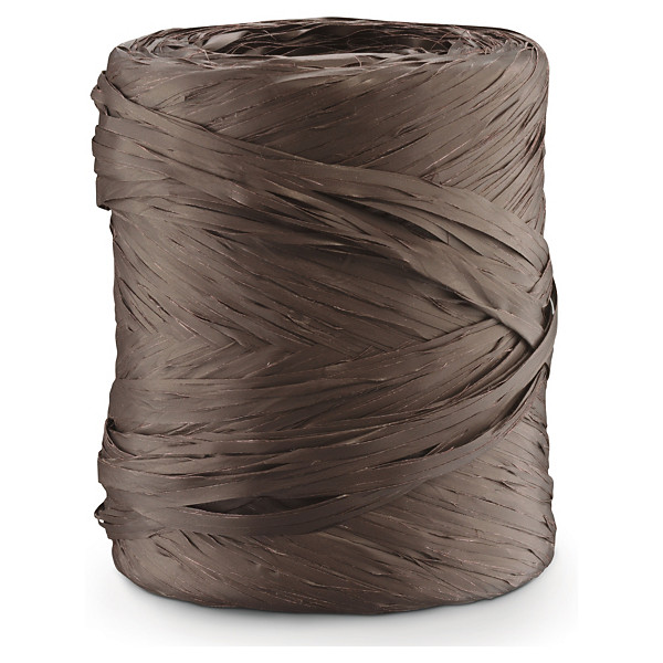 Cadeaulint van PP met raffia-effect chocolade - 1