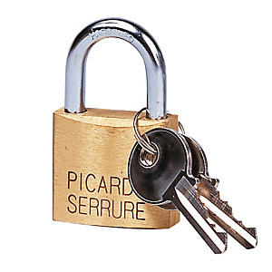 Cadenas laiton à clé anse 4,5 mm Cadenas laiton à clé anse 4,5 mm