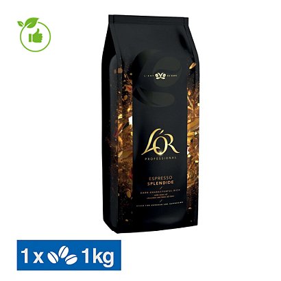 Café en grains L'Or Espresso Splendide Bio & UTZ, 100% arabica, paquet de 1 kg - 1