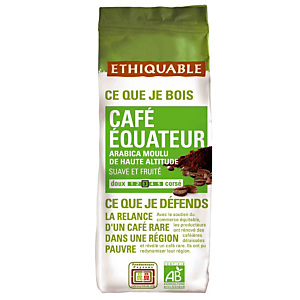 Café moulu Ethiquable Café Equateur, 100% arabica, 2 x 250 g Café moulu Ethiquable Café Equateur, 100% arabica, 2 x 250 g
