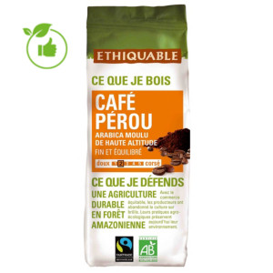 Café moulu Ethiquable Café Pérou, 100% arabica, 2 x 250 g