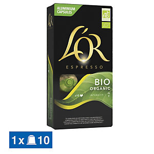 Café L'OR Espresso Bio Organic intensité 7, boite de 10 capsules