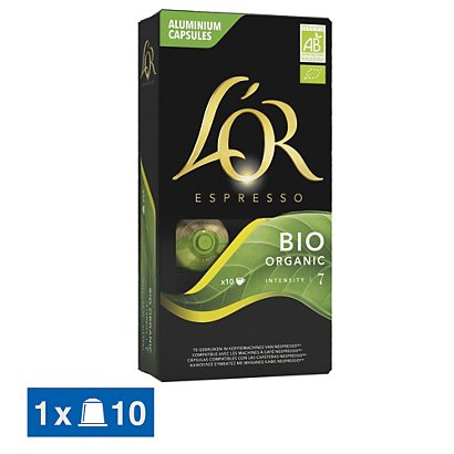 Café L'OR Espresso Bio Organic intensité 7, boite de 10 capsules - Café en  dosette, en capsule