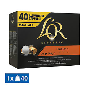 Café L'OR Espresso Delizioso intensité 5, boite de 40 capsules