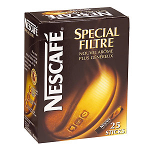 Café soluble Nescafé Spécial filtre, boîte de 25 sticks