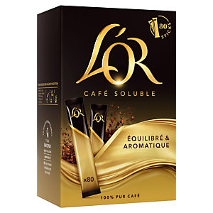 Café soluble L'Or Classique, boîte de 80 sticks