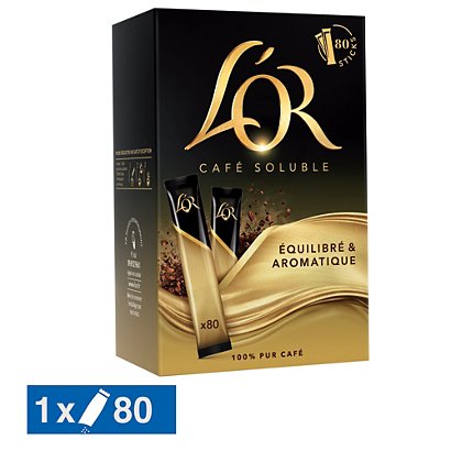 Café soluble L'Or Classique, boîte de 80 sticks - Café soluble