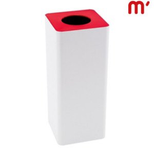 CAIMI Cestino per la raccolta differenziata Centolitri, 35 x 35 x 85 cm, Capacità 100 l, Fusto Bianco, Coperchio Rosso CAIMI Cestino per la raccolta differenziata Centolitri, 35 x 35 x 85 cm, Capacità 100 l, Fusto Bianco, Coperchio Rosso