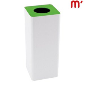 CAIMI Cestino per la raccolta differenziata Centolitri, 35 x 35 x 85 cm, Capacità 100 l, Fusto Bianco, Coperchio Verde CAIMI Cestino per la raccolta differenziata Centolitri, 35 x 35 x 85 cm, Capacità 100 l, Fusto Bianco, Coperchio Verde